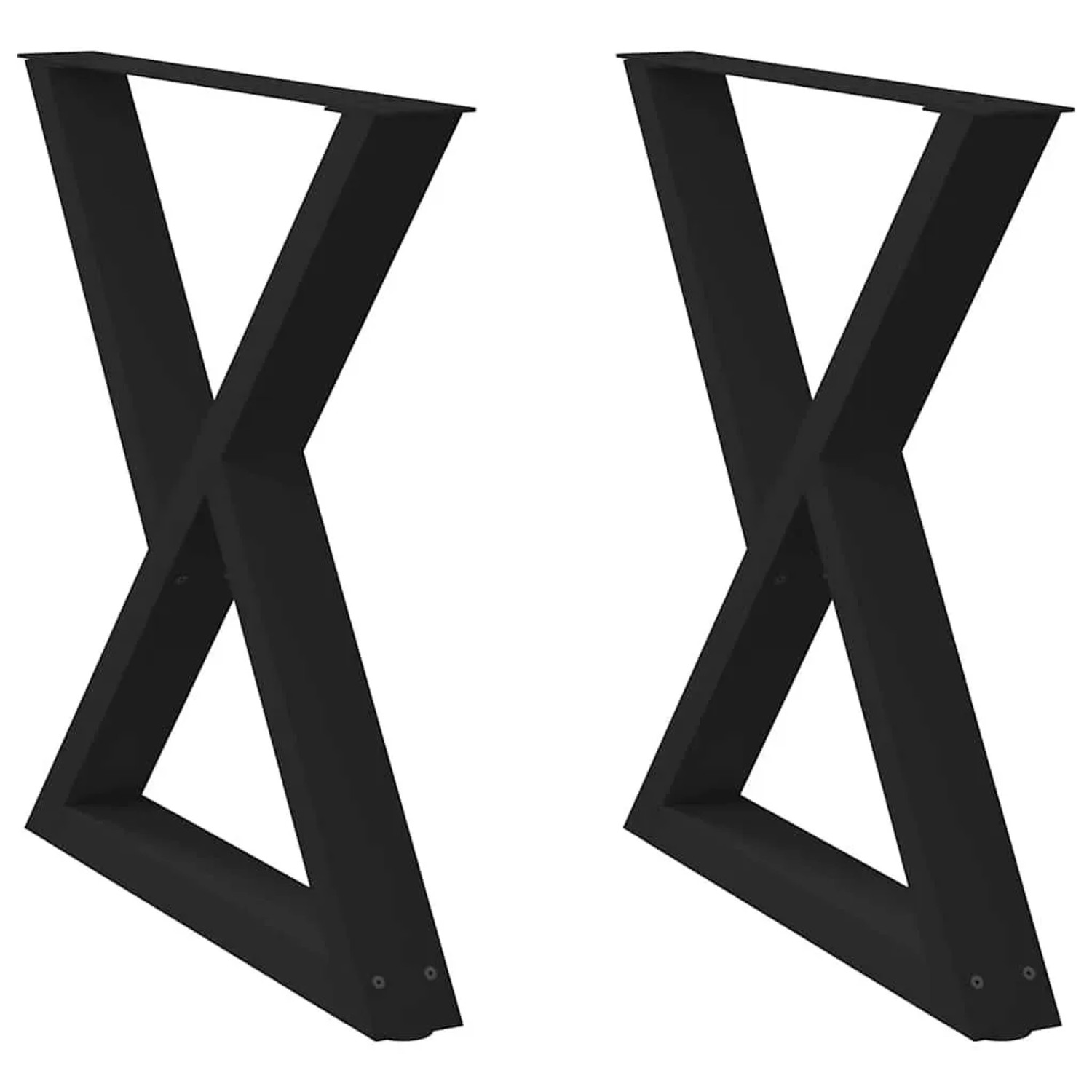 vidaXL Esstischbeine 2 Stück Schwarz 80x72-73,3 cm Stahl 4012728