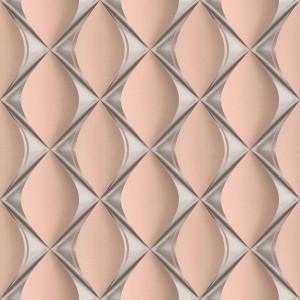 Vliestapete My Home My Spa 386914 mit grafischem 3D-Muster in Rosa und Silber.