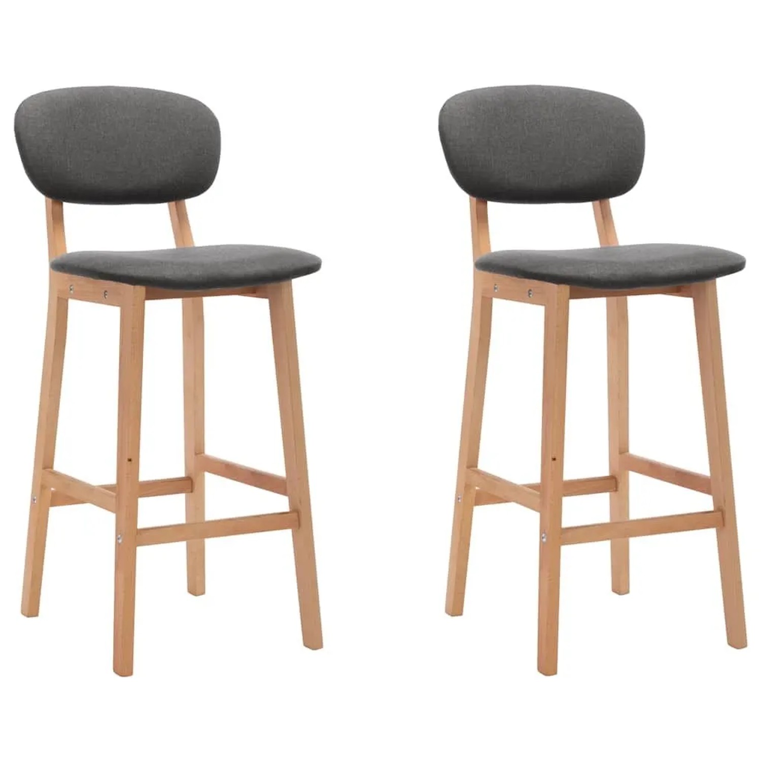 vidaXL Barhocker 2 Stk Dunkelgrau Stoff 289368