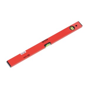 Rote Ellix Wasserwaage, 60 cm, mit horizontaler und vertikaler Libelle.