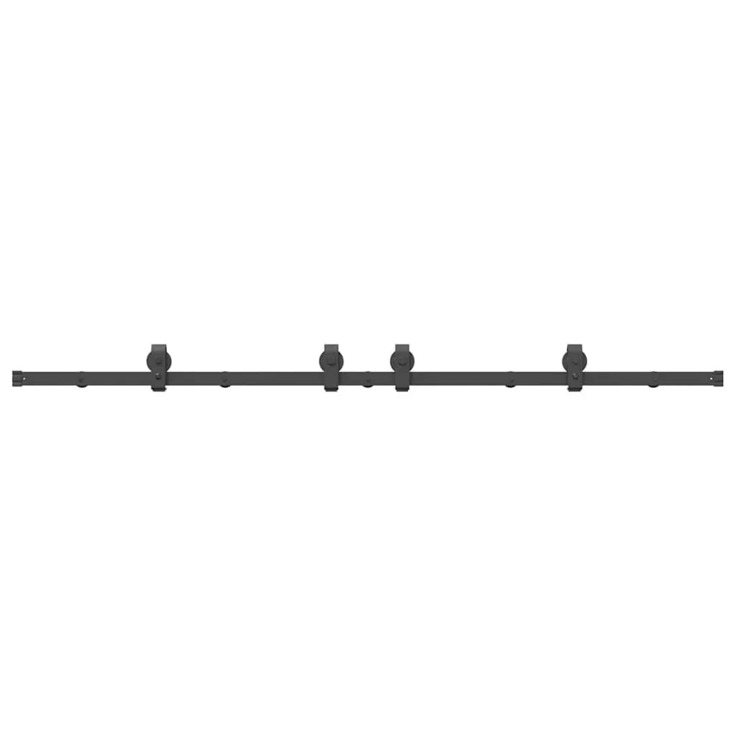 vidaXL Schiebetürbeschlag-Set 200 cm Stahl Schwarz 4009741