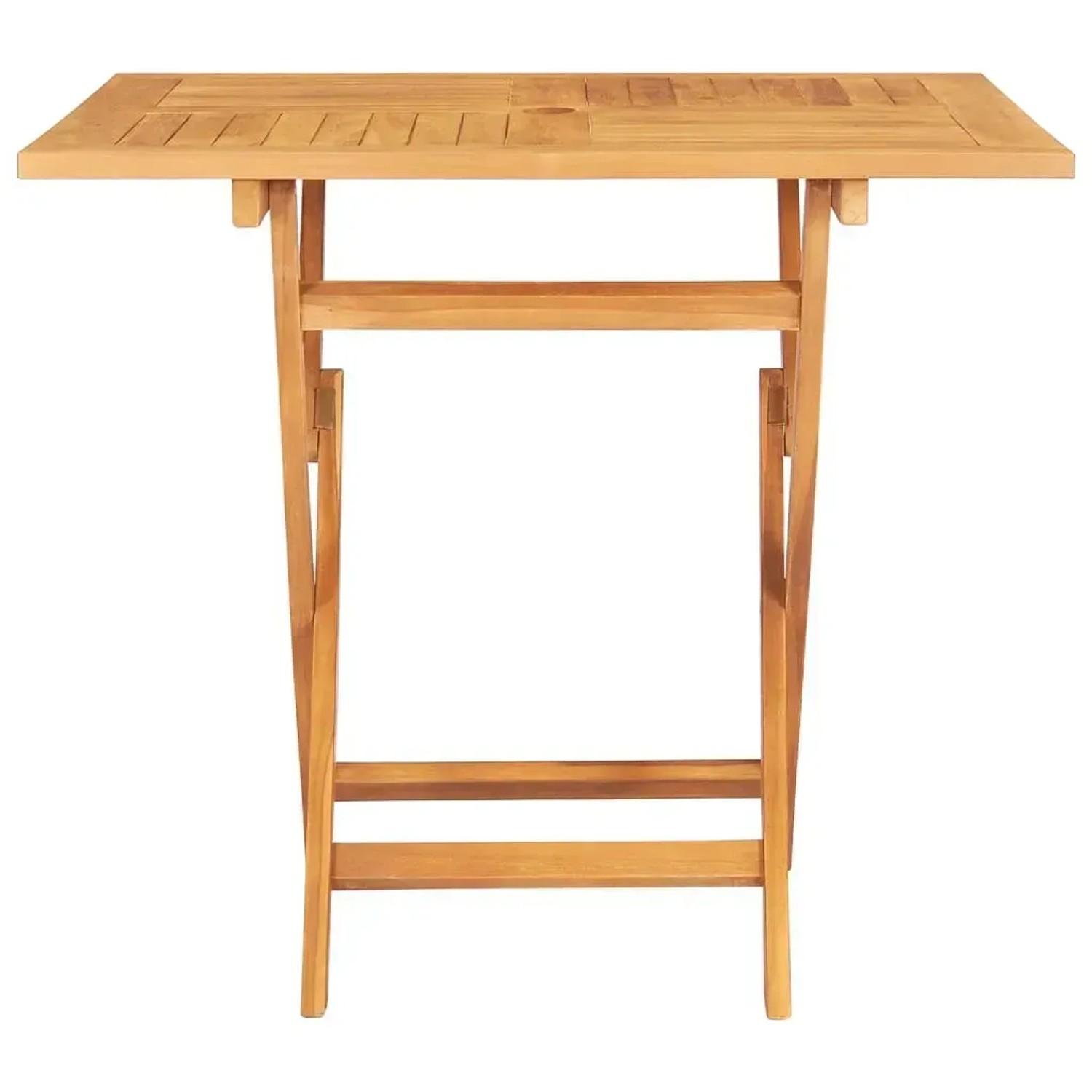 Klappbarer Gartentisch aus Teakholz, 85x85 cm, ideal für Terrasse & Garten.