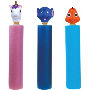 Happy People Wasserspritzen, 3-fach sortiert: Einhorn, Elefant und Fisch, 26 cm lang.
