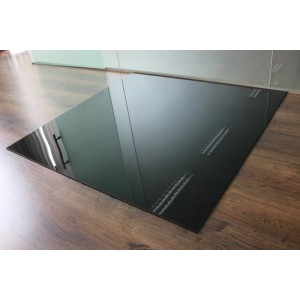 ECOfoxx Funkenschutzplatte Glasbodenplatte Rechteck 100x120cm Schwarz