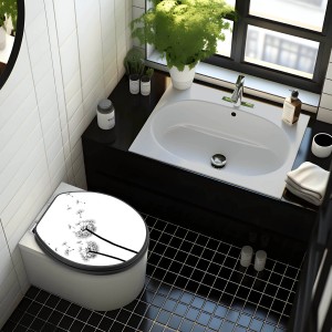 Banjado WC-Sitz Anthrazit mit Pusteblumen Motiv, Absenkautomatik für mehr Komfort im Bad.