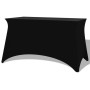 Schwarze Stretch-Tischhusse (2er Set) für Tische 183x76x74cm, ideal für Partys.
