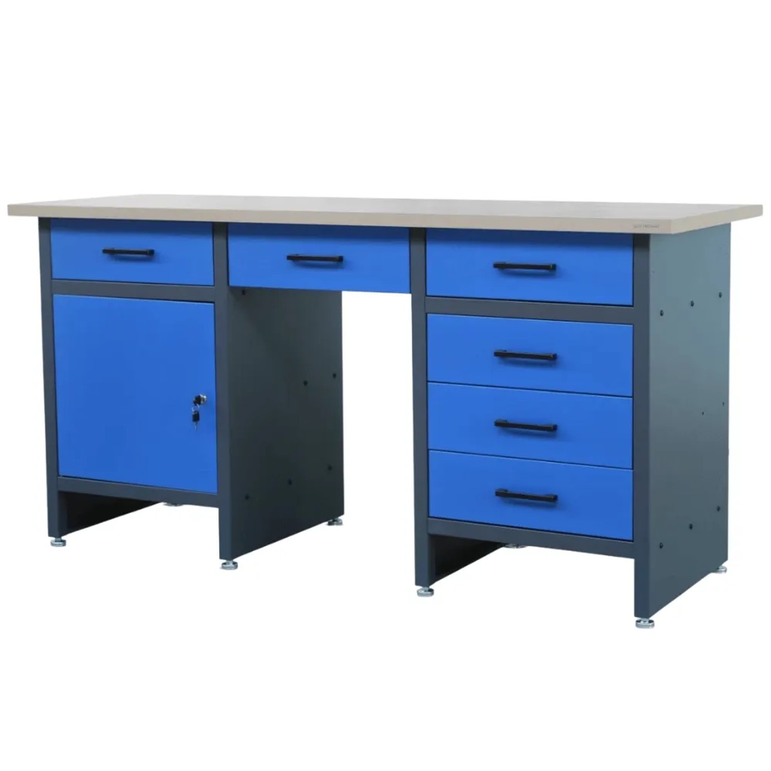 JAN NOWAK Werkbank Werkstatt FRANK 1 x Tür 85 x 170 x 60 cm Anthrazit-Blau