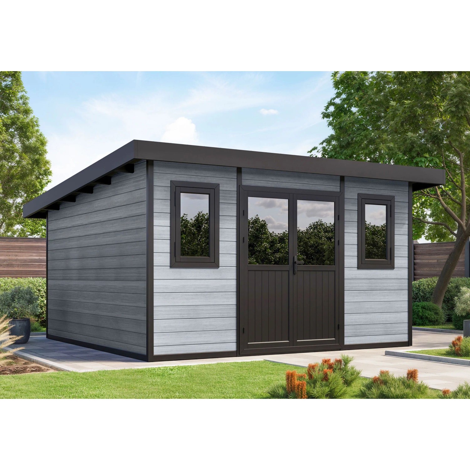 Fjordholz WPC Gartenhaus Modell Duo Color 15 m²