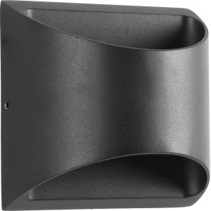 Schwarze LED-Außenwandleuchte LP3005B, 470 lm, IP44 für indirekte Beleuchtung.