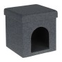 Relaxdays Katzenhöhle MDF Polyester Grau Faltbar 38,5 cm x 37 cm x 37 cm 2,6 kg