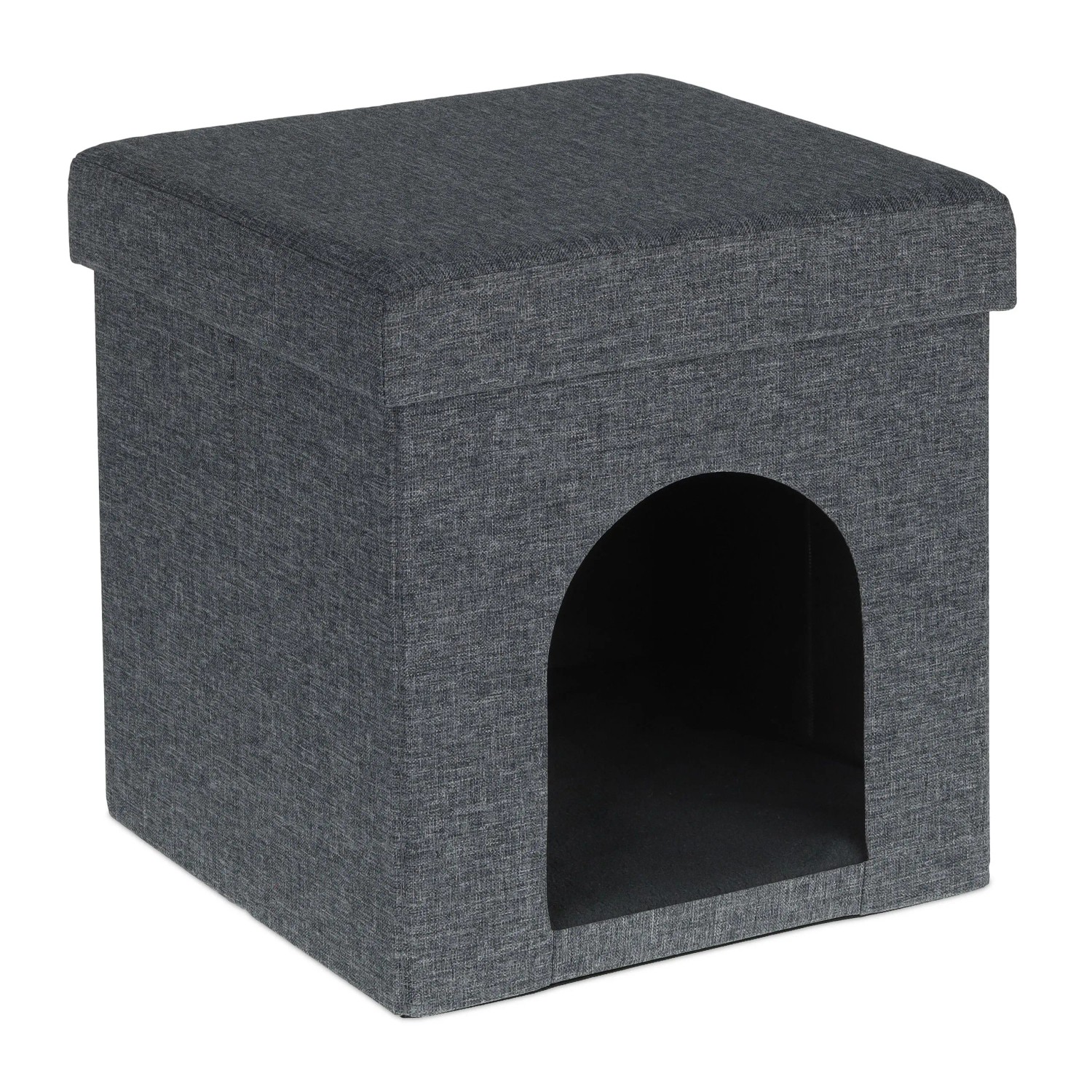 Relaxdays Katzenhöhle MDF Polyester Grau Faltbar 38,5 cm x 37 cm x 37 cm 2,6 kg