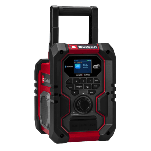 Einhell Akku-Radio TE-CR 18 Li DAB+/FM/BT – Solo, Baustellenradio mit Bluetooth und Tragegriff.