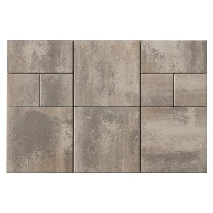 Mehrformat-Pflaster Talessio Beton Sienna, braune Pflastersteine in verschiedenen Größen für Einfahrten und Terrassen.