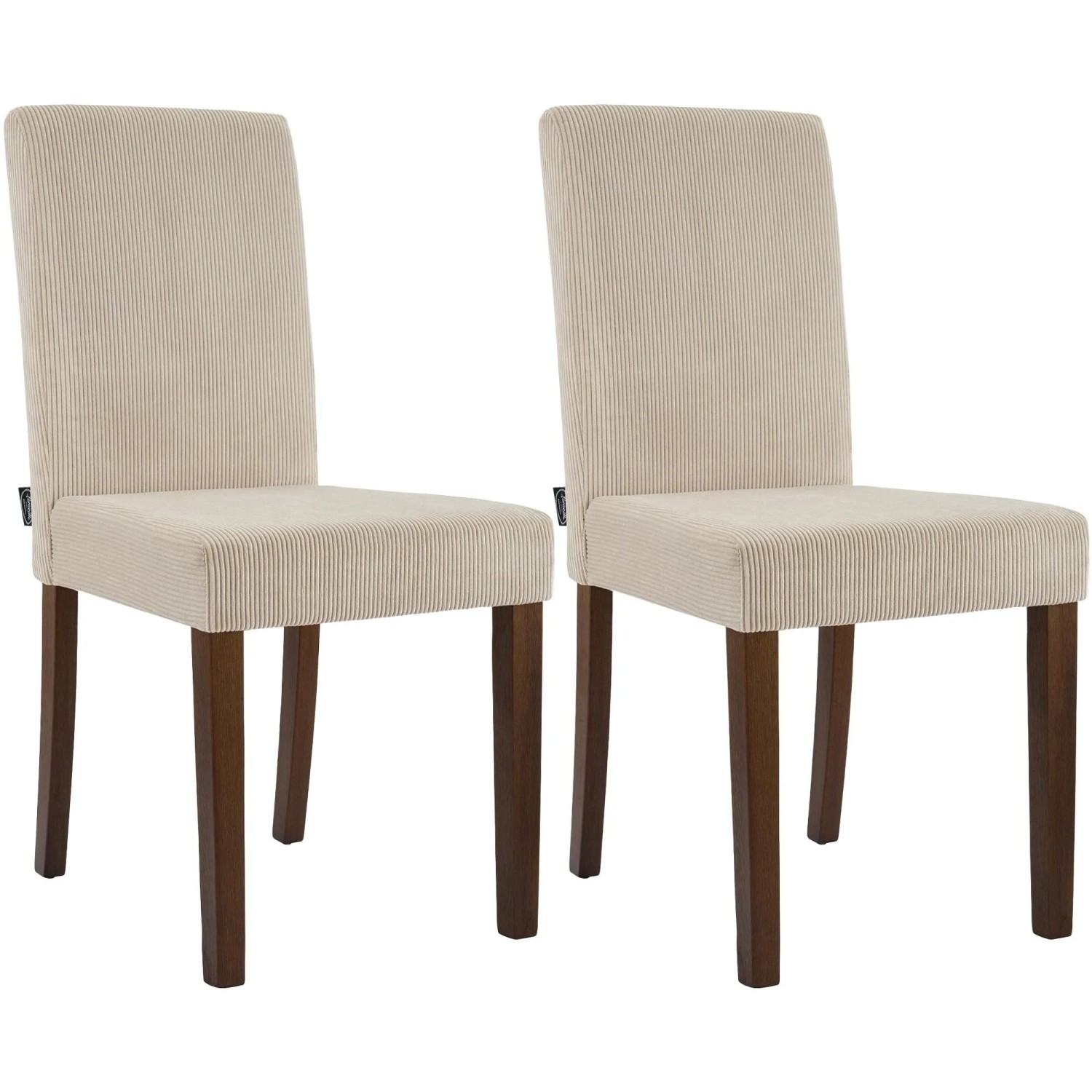 DELUKE 2er Set Esszimmerstuhl DALAN Cord Hellbraun 41x47x91cm Antik-Dunkel Essstühle Esszimmerstühle Küchenstühle Wohnzimmerstühle
