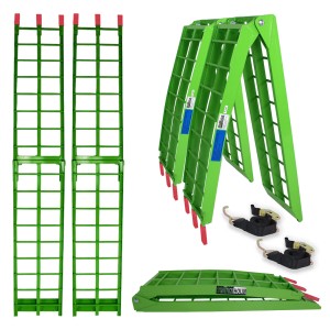 TRUTZHOLM klappbare Auffahrrampen, 2er Set, grün, Traglast 680 kg, Zubehör für Autoanhänger.