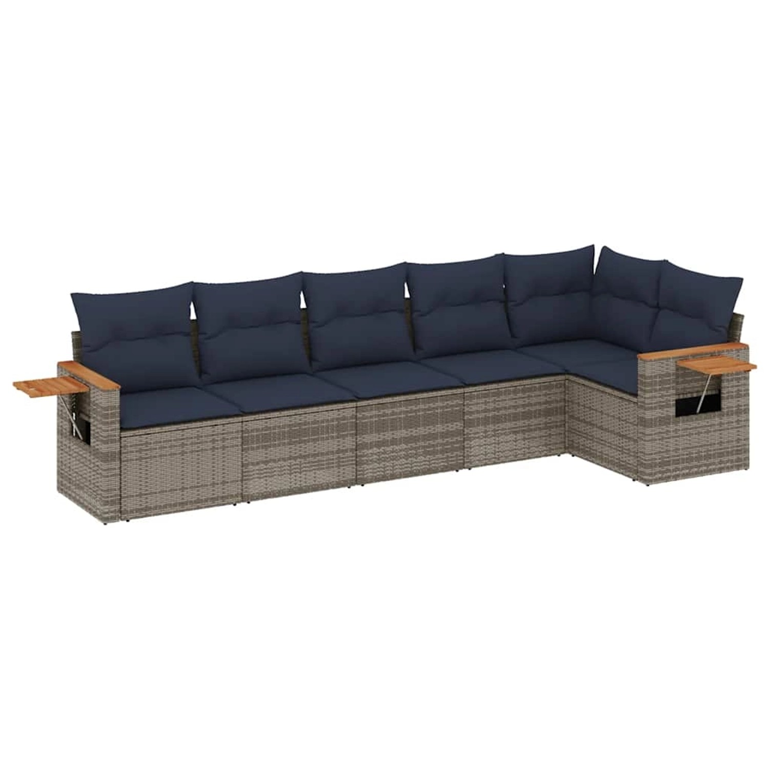 vidaXL 6-Tlg Garten-Sofagarnitur mit Kissen Grau Poly Rattan 3226831 günstig online kaufen