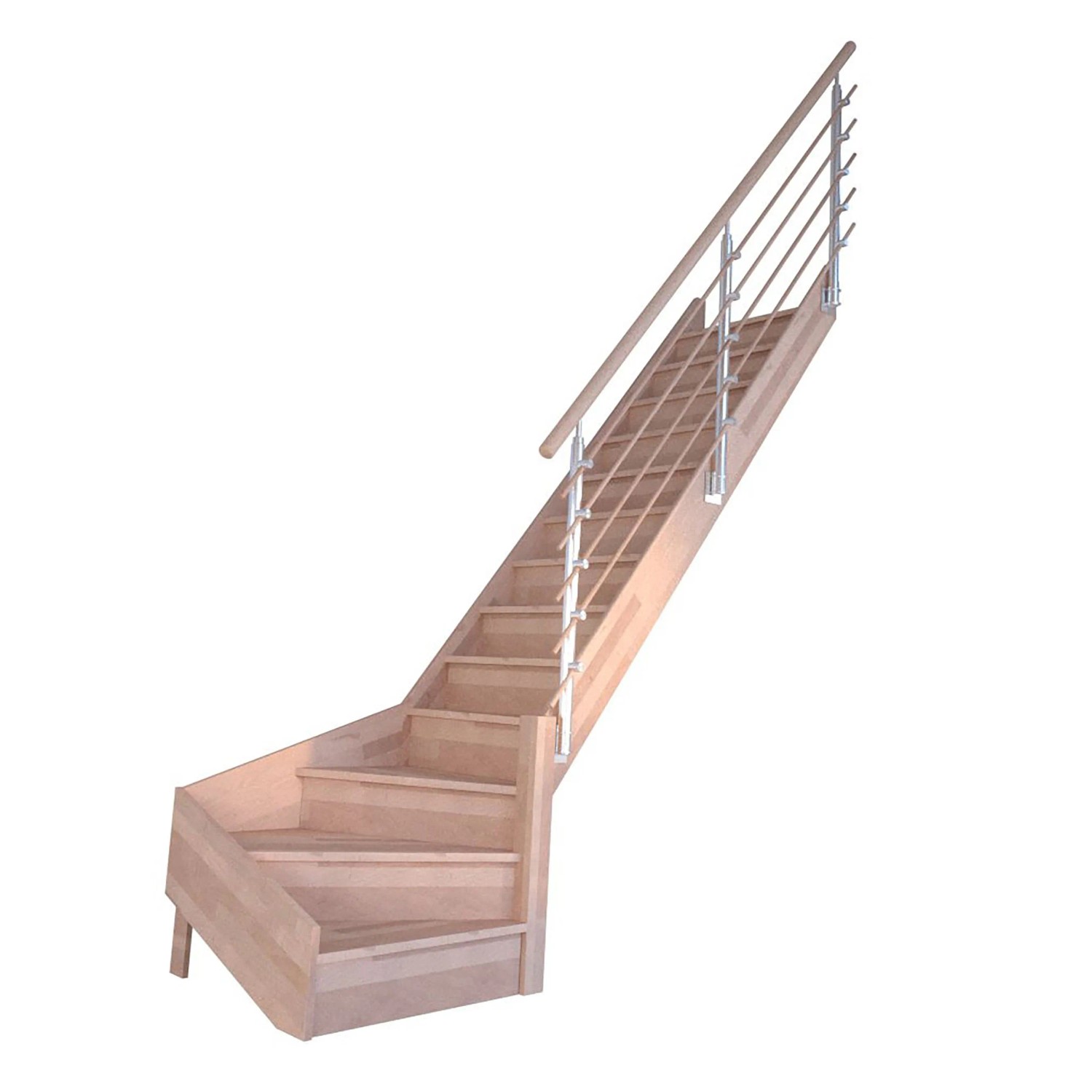 StarWood Treppe Rhodos Buche Gew. R Setzstufen Design-Geländer-Holzstäbe FS günstig online kaufen
