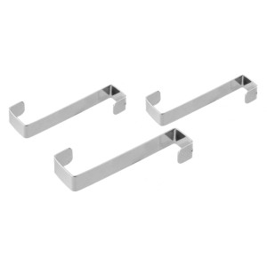 3er Set Fackelmann Türhaken, verzinkt, silberfarben, für Türfalz
