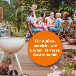 Ardap Wespenfalle Nachfüller im Einsatz: Grillparty im Garten mit Wespenfalle.