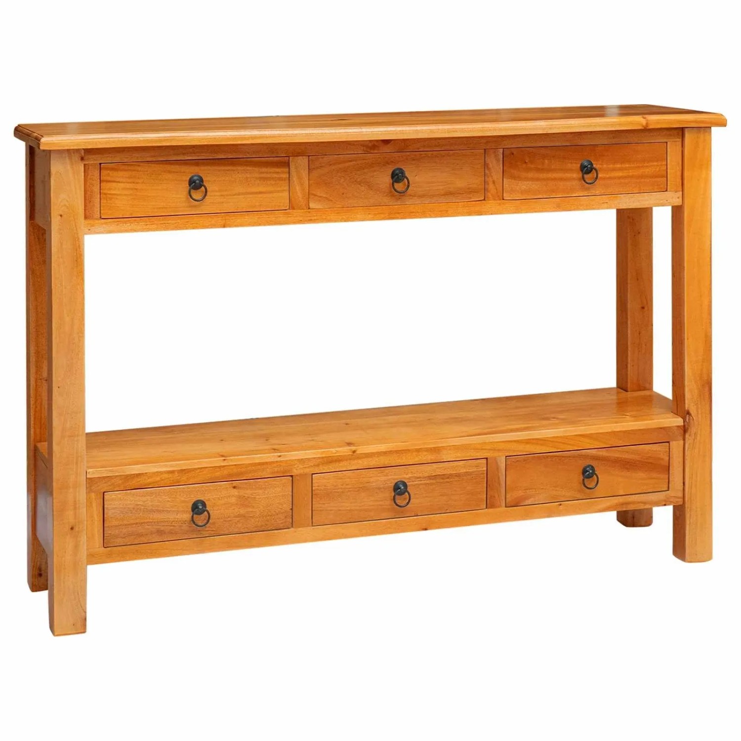vidaXL Konsolentisch Natur 115 x 32 x 76 cm Massives Mahagoni Holz 42009939