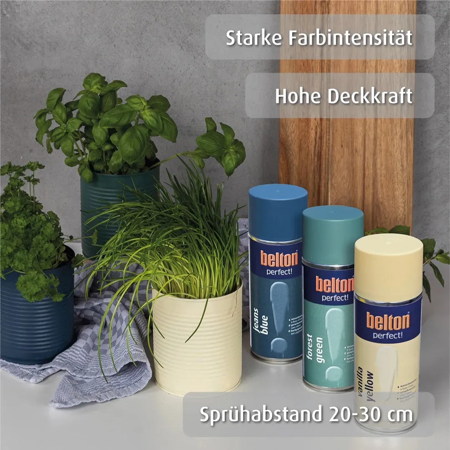 belton Buntlack Perfect Vanilla Yellow, seidenmatt, 150ml Dose. Farbspray für Innen- und Außenbereich.