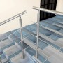 Edelstahl Geländer, 120 cm, mit 3 Querstäben für Treppen im Innen- und Außenbereich.