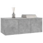 VidaXL TV-Schrank, Betongrau, 80 cm breit. Wohnwand-Element mit drei Schubladen.