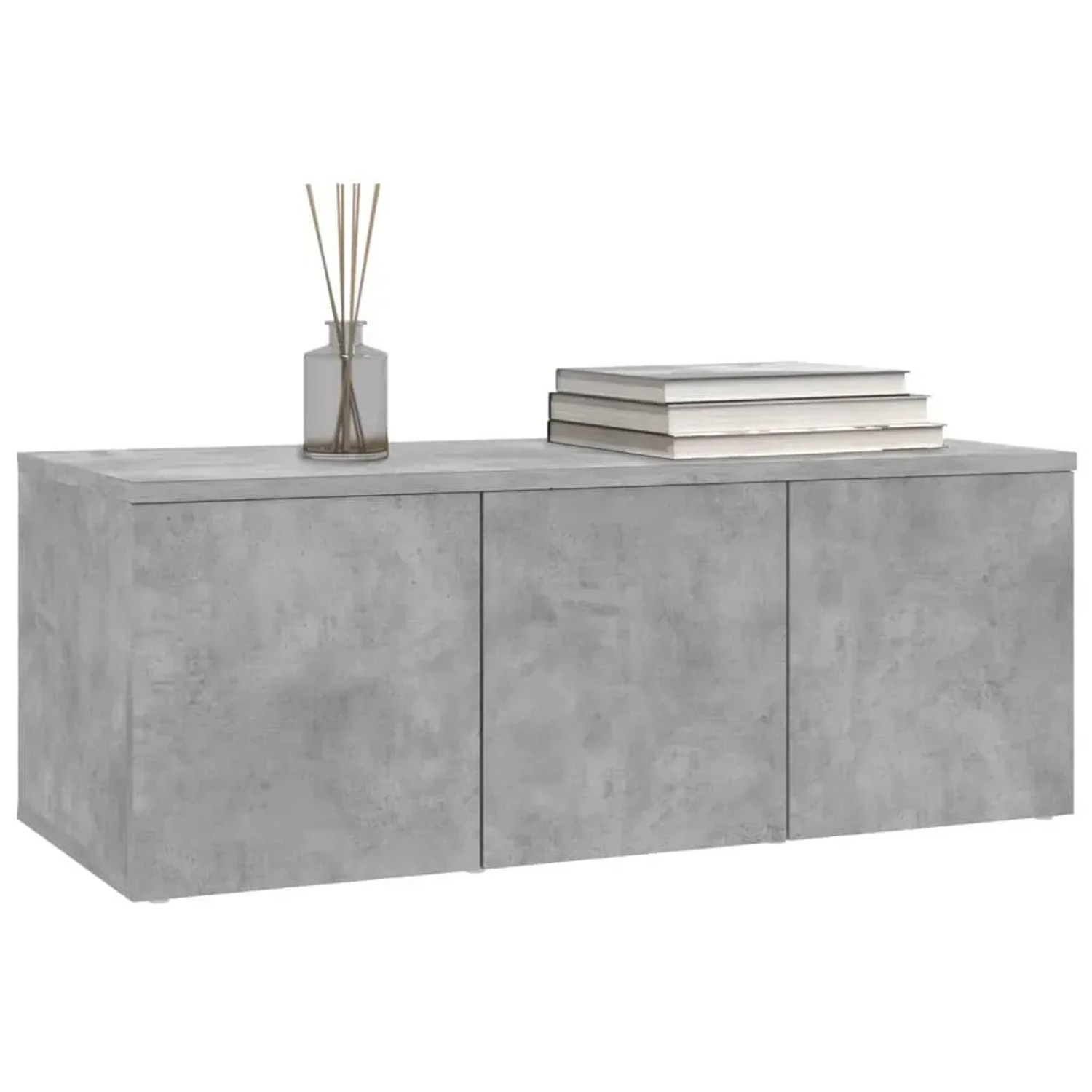 VidaXL TV-Schrank, Betongrau, 80 cm breit. Wohnwand-Element mit drei Schubladen.