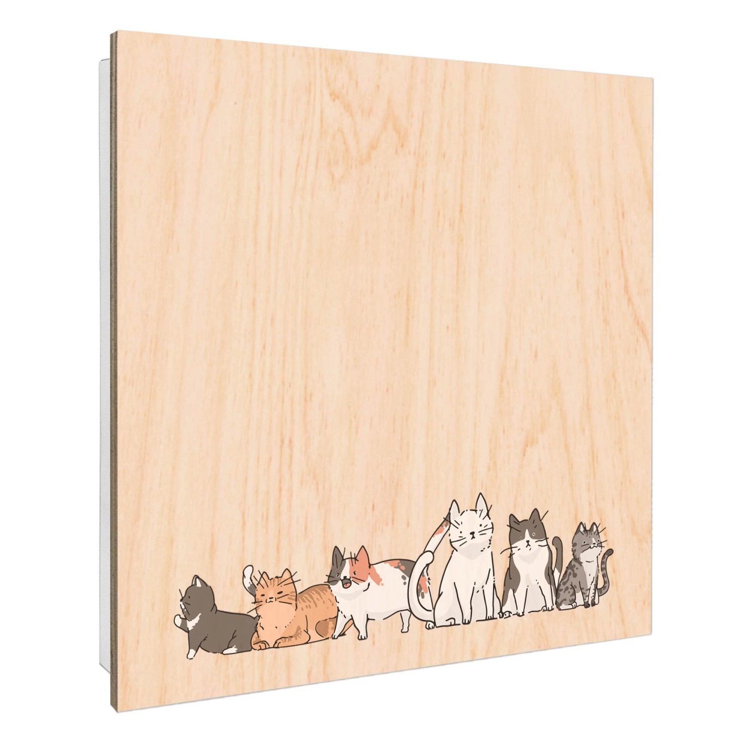 Banjado Großer Schlüsselbox Holz 30x30cm Weiß Scharnier Rechts 50 Haken Sch günstig online kaufen