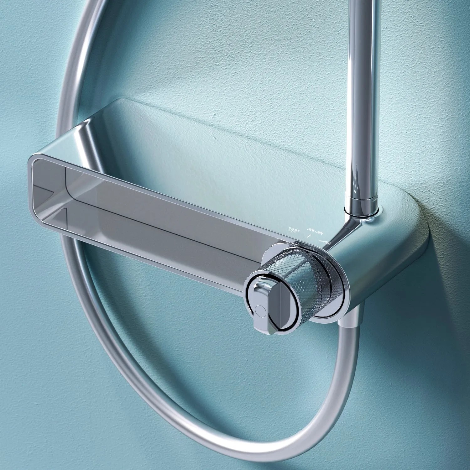 AM.PM Duschsystem X-Joy mit Ablage, Chrom. Brauseset mit Kopf- und Handbrause für Ihr Bad.