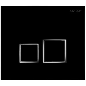 Siamp Square Betätigungsplatte, schwarz-matt, für Ingenio WC-Elemente mit 2 Tasten.