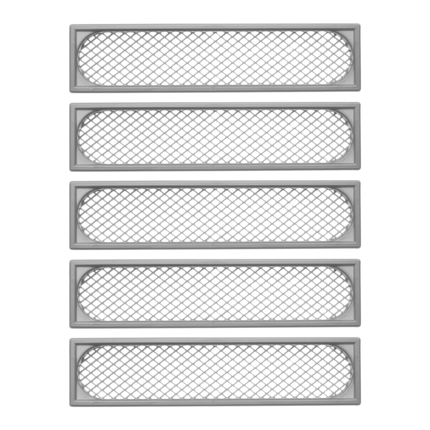SOTECH 5 Stück Lüftungsgitter 172 x 41mm aus Kunststoff Zum Einlassen Silbergrau