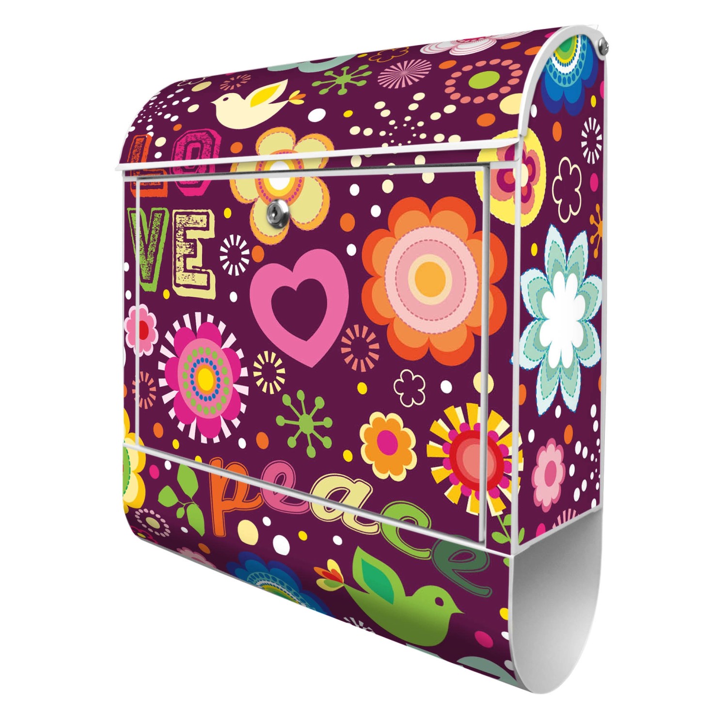 Banjado Design Briefkasten Weiß Pulverbeschichtet 39x47x14cm 2 Schlüssel Mi günstig online kaufen