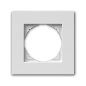 Weißer TEM LOGIQ Abdeckrahmen FLAT 1-fach aus Kunststoff, glänzend, für Horizontal- und Vertikalmontage.