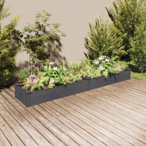 vidaXL Hochbeet mit Einsatz Grau 240x45x25 cm Massivholz Tanne 364297