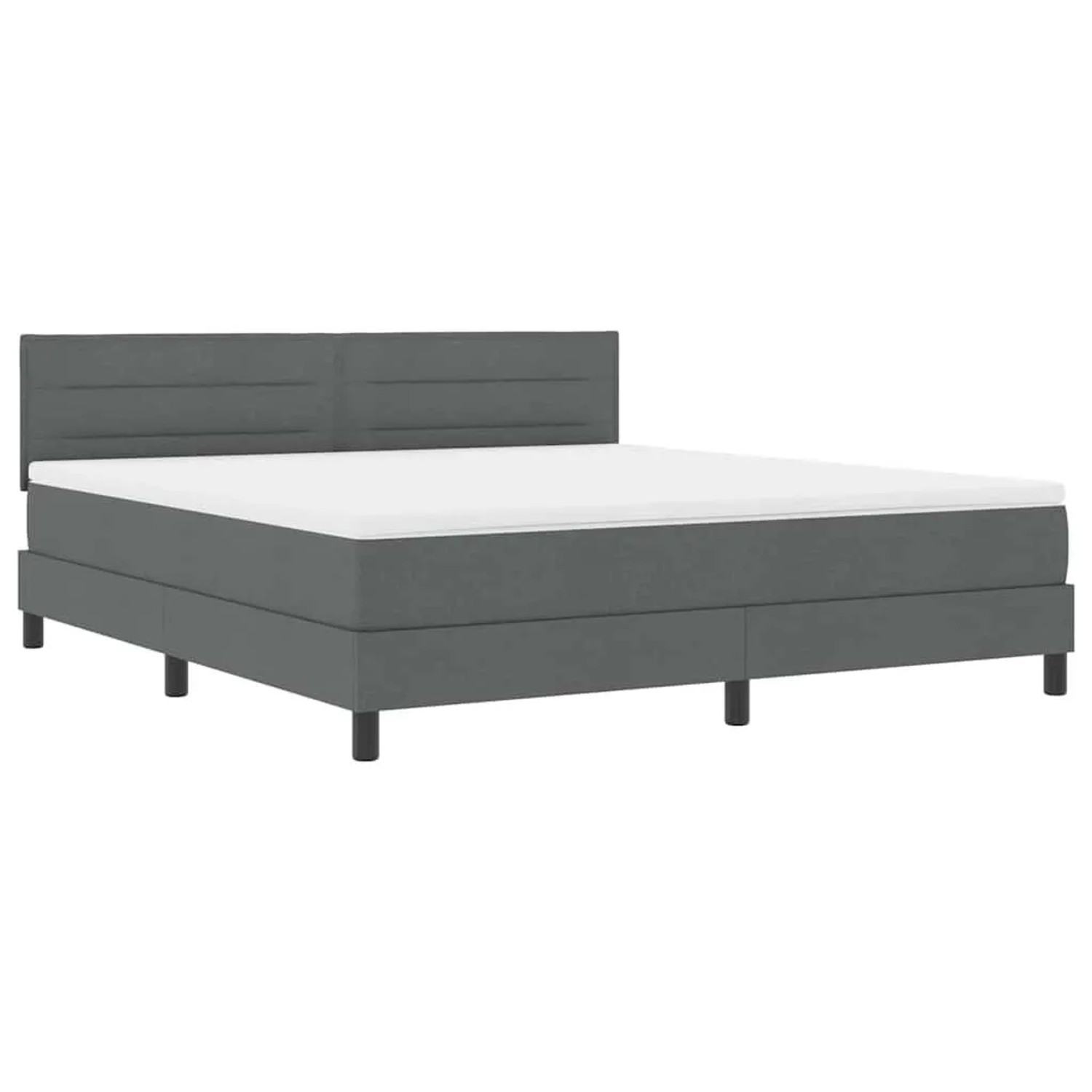 vidaXL Boxspringbett mit Matratze Dunkelgrau 180 x 200 cm Stoff 3342150