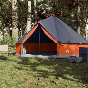 vidaXL Tipi-Familienzelt 6 Personen Grau und Orange Wasserdicht 94587