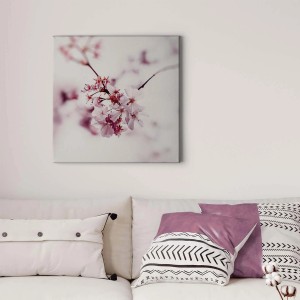 Romantisches Wandbild mit rosa Kirschblüten auf Leinwand für Mädchen- oder Schlafzimmer.