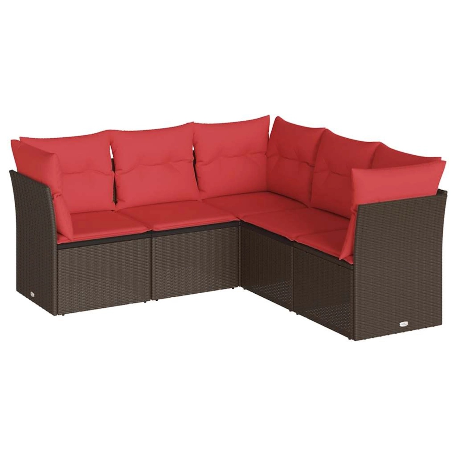 vidaXL 5-Tlg Garten-Sofagarnitur mit Kissen Braun Poly Rattan 3249463 günstig online kaufen