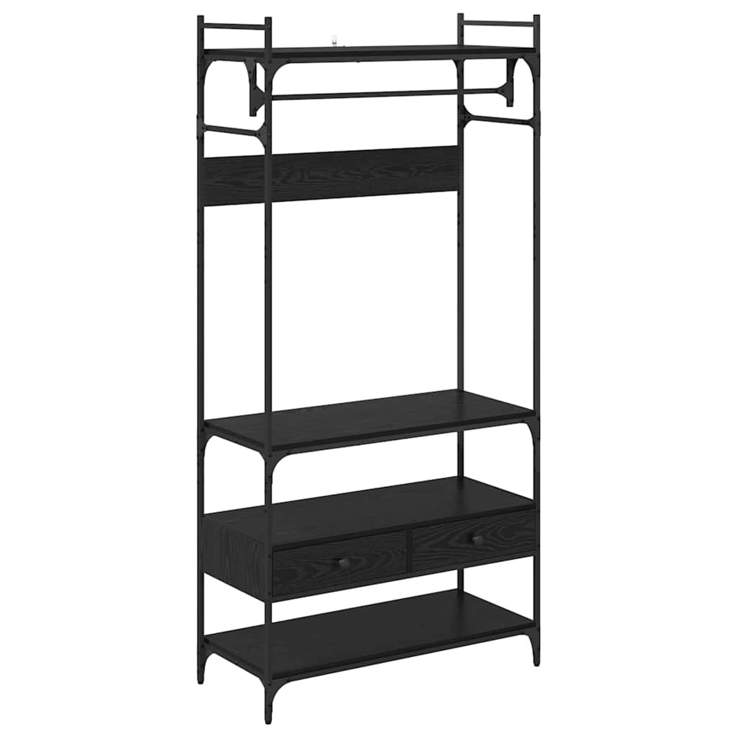 vidaXL Kleiderschrank Schwarz Eichen-Optik 89 x 39 x 184,5 cm 883549 günstig online kaufen