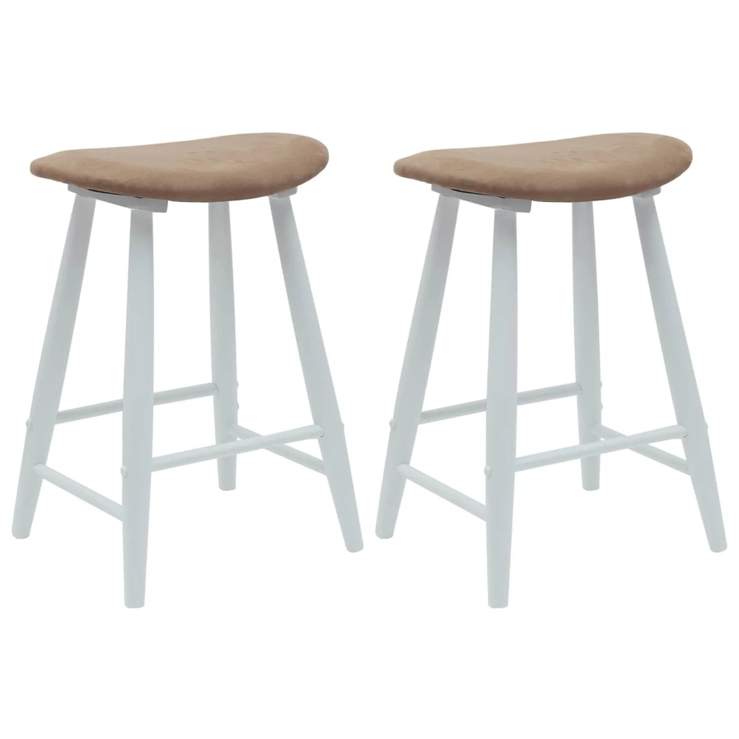 vidaXL Esszimmerstühle 2 Stk Weiß 46 x 37 x 63 cm Massives Gummiholz 42020463