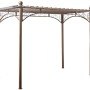 DELUKE Rosenbogen EBBE aus anthrazitfarbenem Metall mit Dach. Robuste Rankhilfe und stilvolle Gartendekoration.