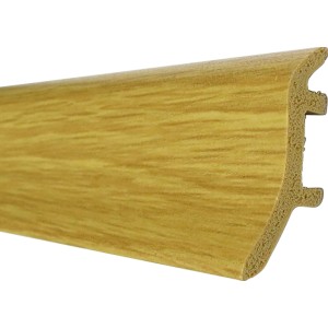 Sockelleiste Hartschaum in Eiche Optik, 46x20 mm, für Laminatböden.