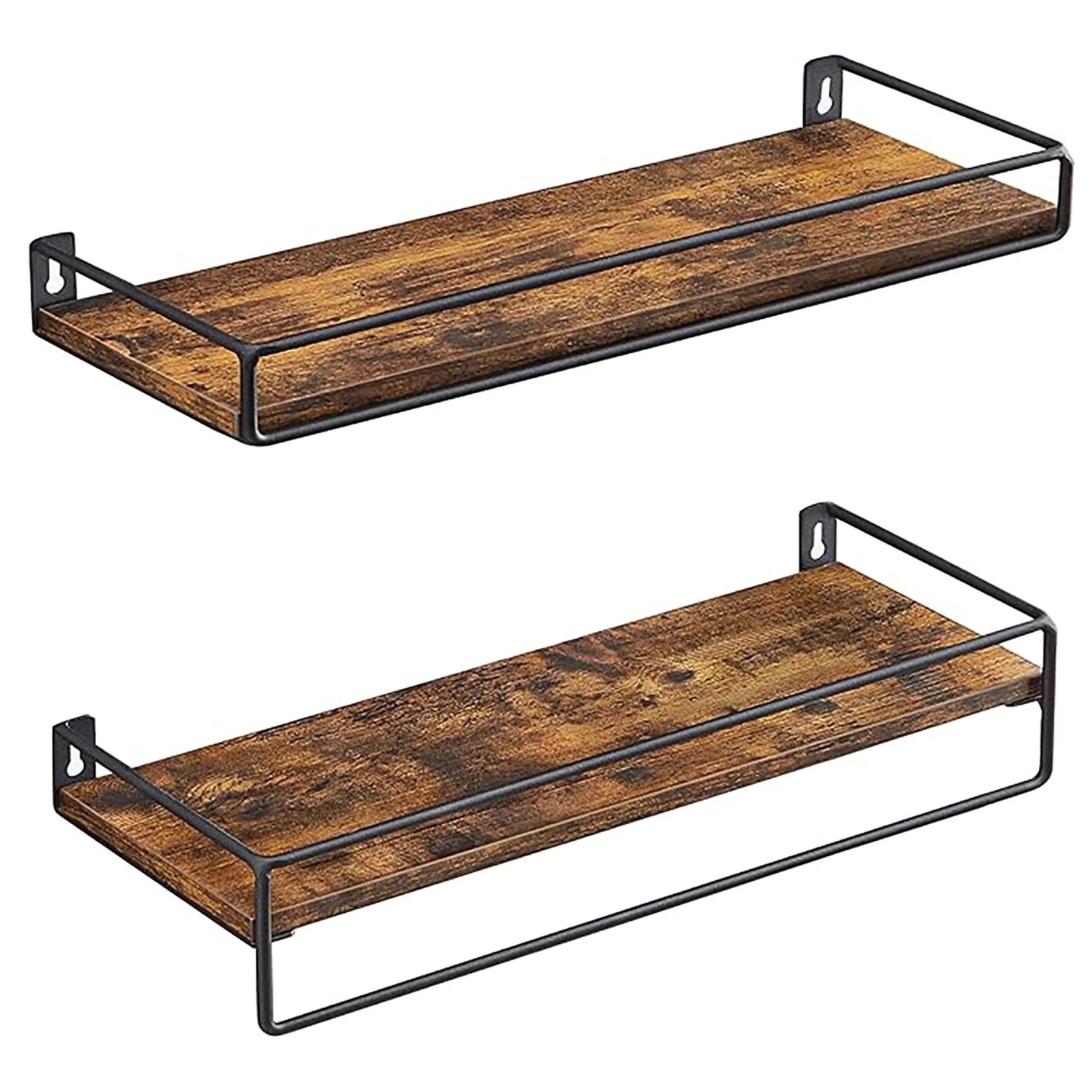 Songmics Gewürzregale-Set Barnet-old Wandmontage Braun-Schwarz 2-teilig günstig online kaufen