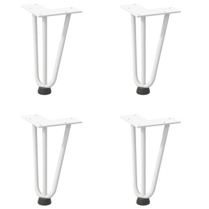 vidaXL Haarnadelbeine für Couchtisch 4 Stk Weiß 20 cm Massivstahl 4012433