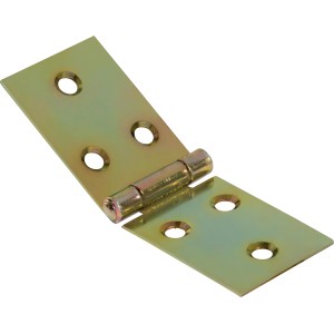 Gelb verzinktes Tischband, breit, 200x40mm, für bewegliche Verbindungen, zum Anschrauben.