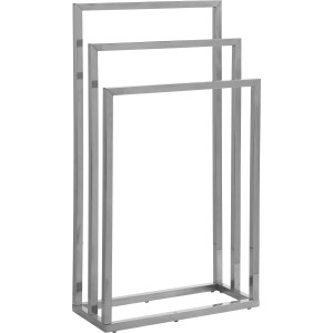 Freistehender, verchromter baliv Handtuchhalter mit 3 Stangen.