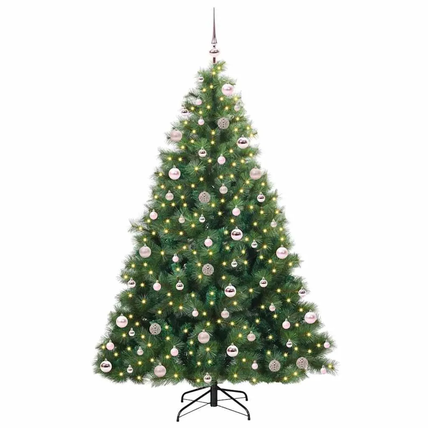 vidaXL Künstlicher Weihnachtsbaum mit 300 LEDs Grün 210 cm PE und PVC 3397798