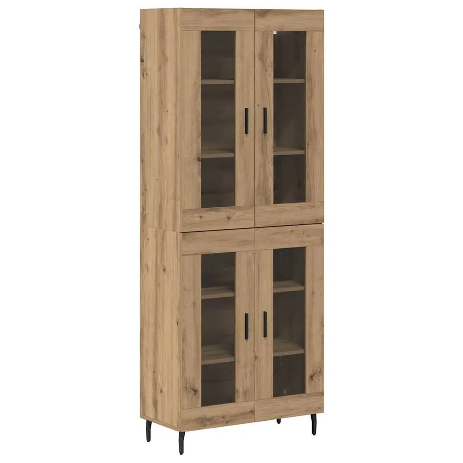 vidaXL Highboard 2-Tlg Artisan-Eiche Engineered Wood und Glas 3403181 günstig online kaufen
