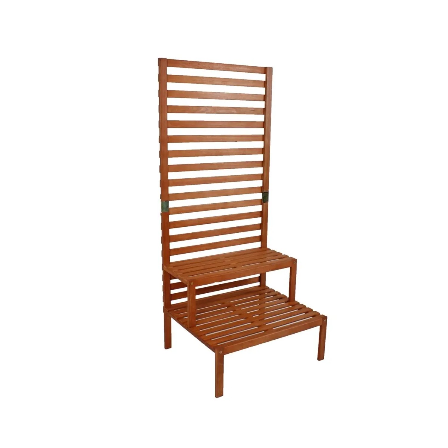 DELUKE Balkon-Sichtschutz TAMAS Mit Ebenen Eukalyptus Natur 180x76x66cm Sichtschutz Pflanztreppe